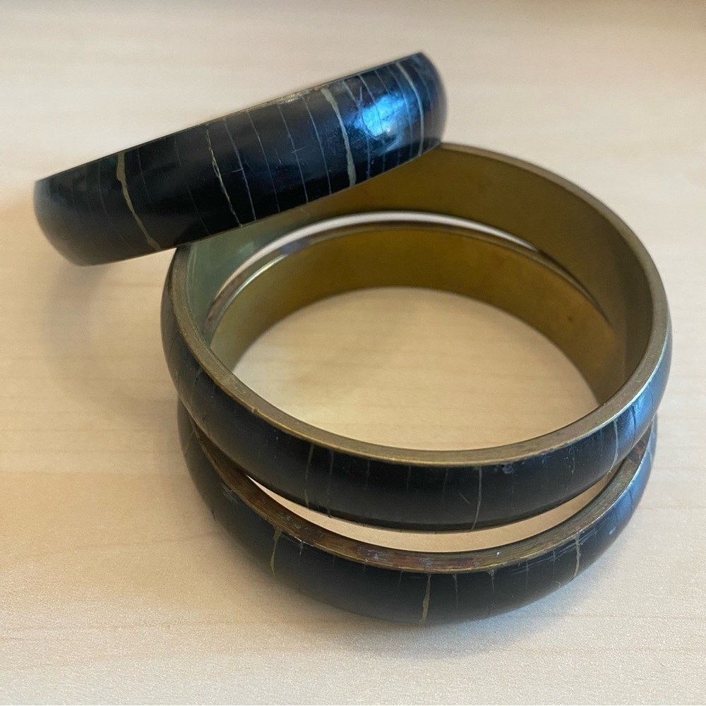 3 Black Bangles